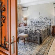 The bedroom door reflects the patterning of Moorish 