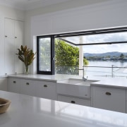 The kitchen was renovated to include state-of-the-art appliances, 