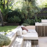 The steps expand into a shady daybed. - 