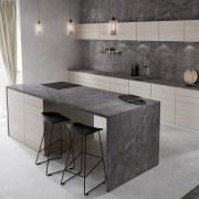 Cosentino Dekton Kitchen Laos - cabinetry | concrete cabinetry, concrete, countertop, cuisine classique, floor, flooring, furniture, interior design, kitchen, table, tile, wall, gray, white