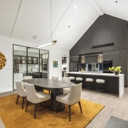 White wall and ceiling finishes combined with pale 