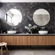 The master ensuite features a double vanity with 