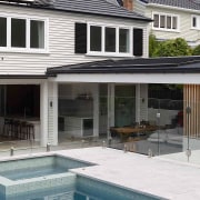 The rear of the home now has an 