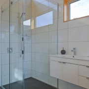 The master ensuite is private yet light filled, 