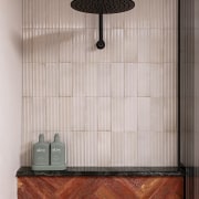 The distinctive herringbone tilework seen on the powder 