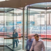 George Place 03 - architecture | building | architecture, building, door, facade, glass, interior design, revolving door, transparent material, window, window film, gray