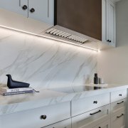 The neolith splashback has a beautiful marble like 