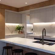Neolith stone benchtops and splashbacks add a sense 