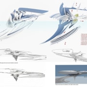Harmonic Hotel 8 - artwork | automotive design artwork, automotive design, design, diagram, drawing, fin, fish, font, graphics, illustration, line, marine mammal, organism, propeller, sketch, wing, white