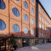 Aspects of the Hotel Ottilia facade provided inspiration apartment, architecture, brick, building, city, commercial building, facade, house, mixed-use, neighbourhood, property, real estate, residential area, room, urban area