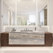 Hers vanity with reflecting mirrors. - The suite 