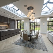 The dramatic kitchen forms part of a new 