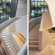 To resolve the staircase's geometry, vertical panels were 