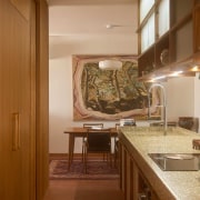 Looking through the work zone to the dining 