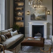 The drawing-room, overlooking the park, offers a warm 