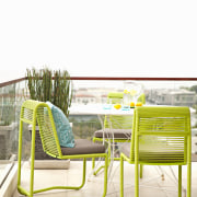 The outdoor patio – the furniture colour, chartreuse, 