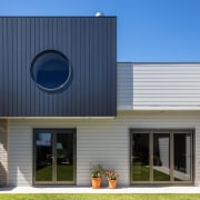 The sheltered courtyard halfway down the side of 