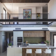 The kitchen and dining void are at the 