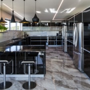 The owners were renovating their beach front property countertop, interior design, gray, black