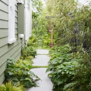 The organic-look pathway along the side of the 