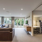 ​​​​​​​On this renovation by Higham Architecture, the home’s house, interior design, living room, Higham Architects, Norman Ellison Carpets, Resene Paints