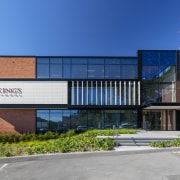 The elegant facade of the new Centennial Building architecture, building, commercial building, corporate headquarters, elevation, facade, home, house, mixed use, property, real estate, residential area, blue