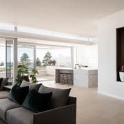 In these luxury seaside Overton Apartments in Cottesloe, apartment, architecture, timber floor, home, interior design, living room, sea views, furniture, furnishings, Banham Architects