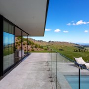 The front of the home faces the sea 