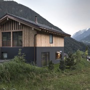 Picture North And West Facades - alps | alps, cottage, elevation, facade, home, house, hut, mountain, mountain range, mountainous landforms, property, real estate, roof, sky, black, brown
