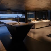 Living spaces with wild water beyond – as 