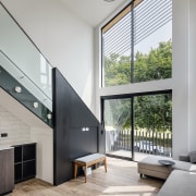 Large picture windows to the street capture and 