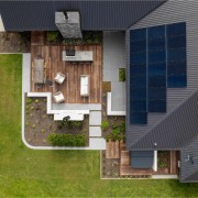 A drone's eye view of the outdoor living 