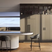 Hanging out in the contemporary kitchen with storage 