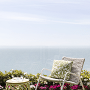 A casual resting spot in the clifftop garden. 