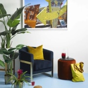 Resene - building | couch | design | building, couch, design, furniture, home, house, houseplant, interior design, living room, modern art, plant, room, table, yellow, white