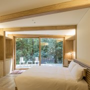 Shishi-iwa guest room, ground floor. - Shishi-iwa House, architecture, bedroom, building, ceiling, door, estate, floor, furniture, home, house, interior design, property, real estate, room, suite, wall, window, brown, orange