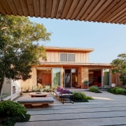 The home's intimate front courtyard, complete with outdoor 