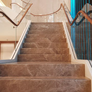 Tiffany Co Sydney 6 - architecture | baluster architecture, baluster, building, daylighting, floor, flooring, glass, handrail, hardwood, home, interior design, line, property, real estate, room, stairs, tile, wood, wood flooring, brown, orange