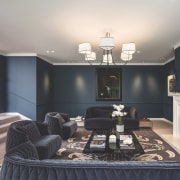 Looking from the morning terrace into the formal 