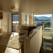 Arriving upstairs to bedrooms and enhanced lake/mountain views. 
