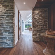 Looking through the h-shaped home from the entry. 