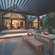The outdoor living area is located off the 