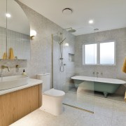 The existing children’s bathroom is transformed to a 