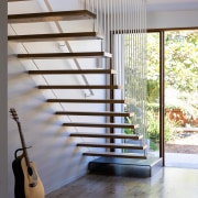 Riserless stairs add a modern feel and let 