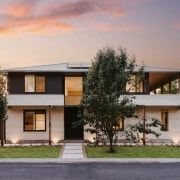 The home's heavy rammed earth walls provide a 