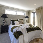 Showhome Taranaki - Showhome Taranaki - bed frame bed frame, bedroom, ceiling, estate, home, interior design, property, real estate, room, window, window treatment, gray