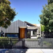 The home certainly has an interesting street facade architecture, building, cottage, elevation, estate, facade, fence, home, house, neighbourhood, property, real estate, residential area, suburb