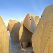 Architect: Patkau ArchitectsPhotography by James Dow arch, architecture, sky, wood, teal