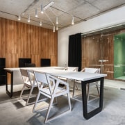 Architect: Martin Architects architecture, ceiling, floor, flooring, furniture, interior design, office, table, gray