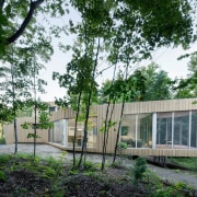 With time, as the cedar slats fade and architecture, backyard, cottage, estate, facade, home, house, property, real estate, yard, green